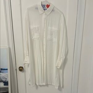 Dynamite White Casual Button Down Shirt